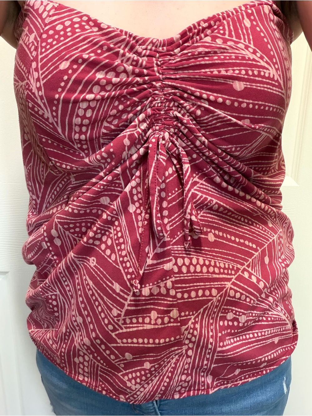 Old Navy Raspberry Pink Ruched Tankini-Style Top